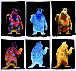 Tia W Kratter, studie vzorků pro Sullivanovůb kožich, Příšerky s.r.o.. © Pixar/Disney
