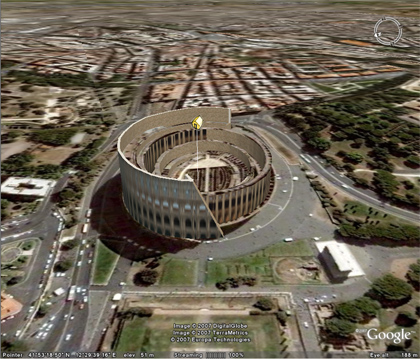Google Earth 4 - Colosseum, Rome (Italy)