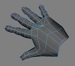 Resulting low poly hand